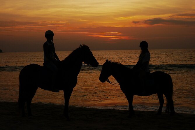 Beach Horse Riding At Sunset In Phuket - Sunset photos, sea air and weather