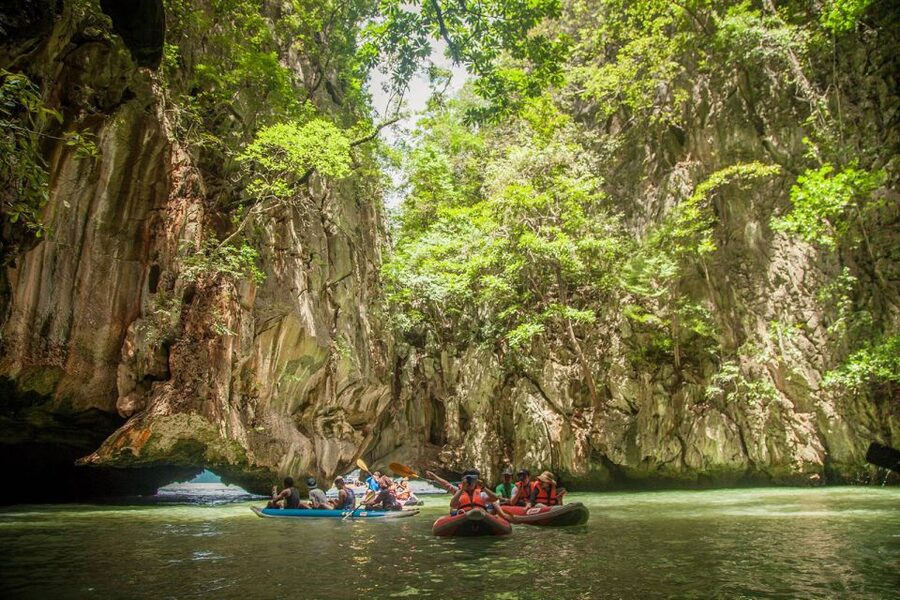 From Phuket: James Bond and Phang Nga Bay Tour by Speedboat - Panak Island: caves from a canoe