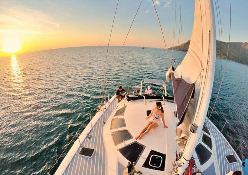 Phuket: Coral Island Catamaran Cruise with Sunset Dinner - From Phuket hotel pickup to Chalong Pier