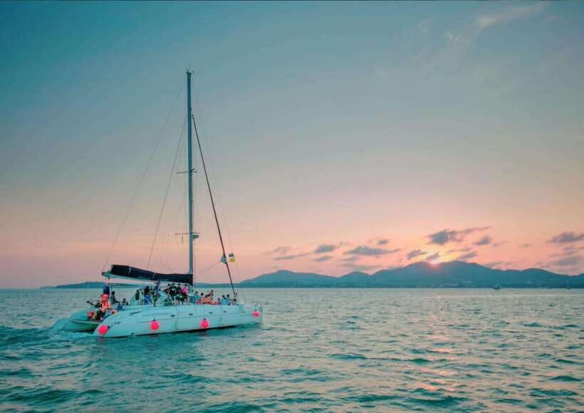 Phuket: Coral Island Catamaran Cruise with Sunset Dinner - Dinner and the sunset near Promthep Cape