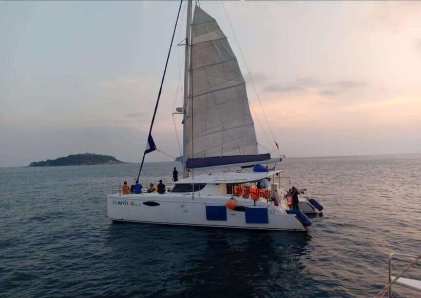 Phuket: Coral Island Catamaran Cruise with Sunset Dinner - Snorkeling and beach time on Coral Island