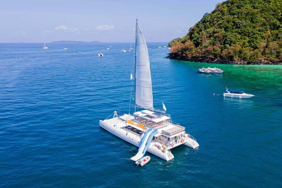 Phuket: Coral Island Snorkeling & Promthep Sunset Dinner - Leaving Chalong Pier aboard the yacht