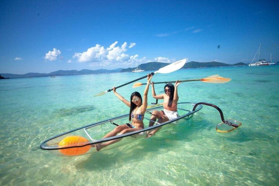 Phuket: Coral Island & Sunset Dinner by Sailing Catamaran - Dinner and sunset near Promthep Cape