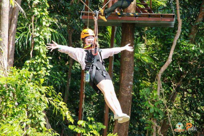 Phuket: Erawan Zipline Adventure with Ocean Views in Patong - Ziplines, bridges and abseil descents